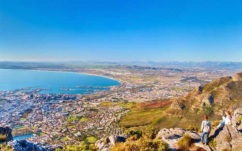 Kaapstad Sightseeingbus Sightseeingbus bij de Tafelberg in Kaapstad