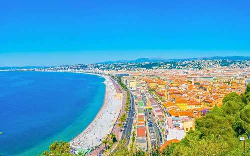 Nice Sightseeing Bustour Open-top bus op de Promenade des Anglais in Nice
